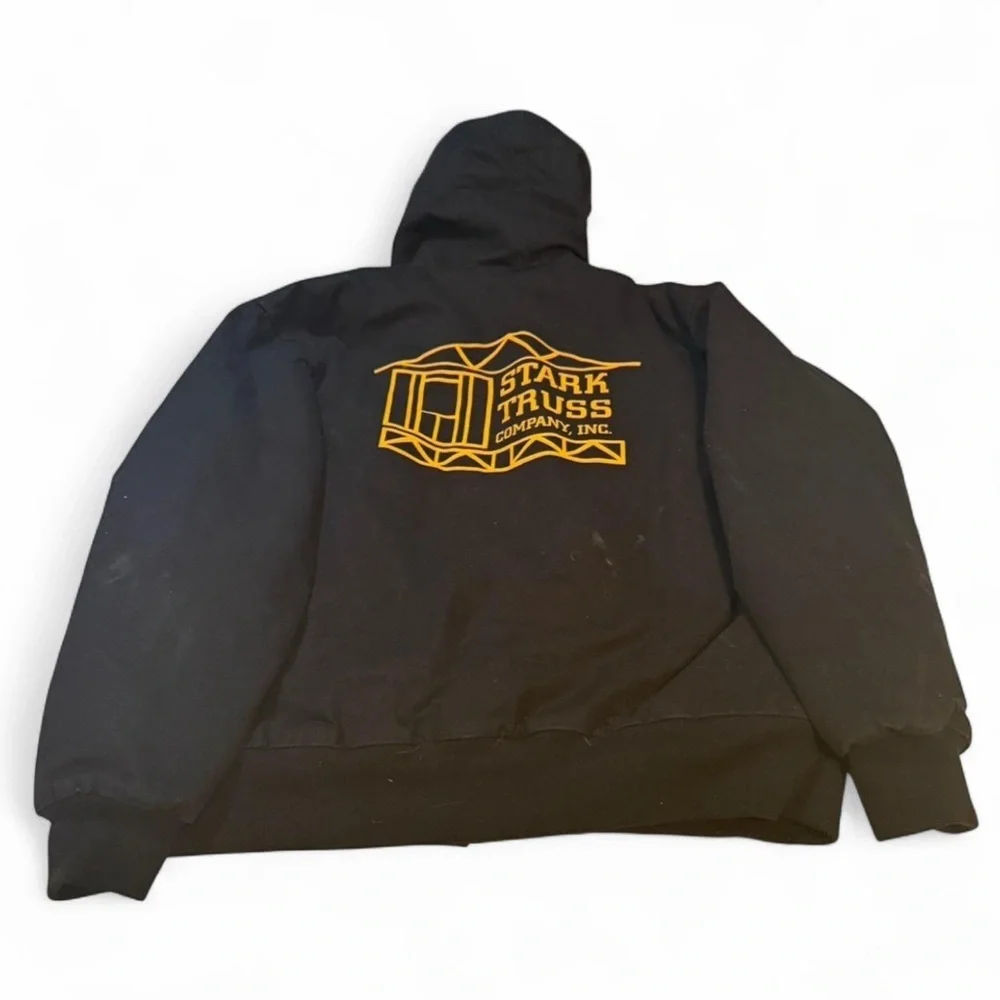 Black Stark Truss full zip up thick cotton Hooded Jacket